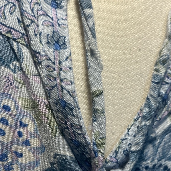 Lucky Brand Blue Floral Print Women’s Tiered Dress - Boho - Picture 9 of 11